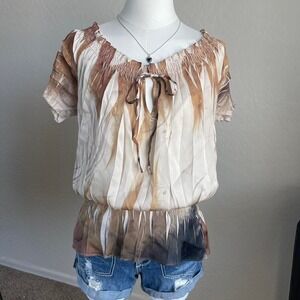 Vintage XXI (Forever 21) pleated peasant blouse